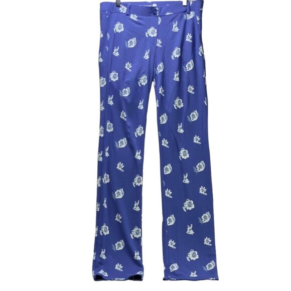 BETABRAND Women's Pants Blue Floral YOGA Activewear Stretch Size L - Long - Picture 3 of 7